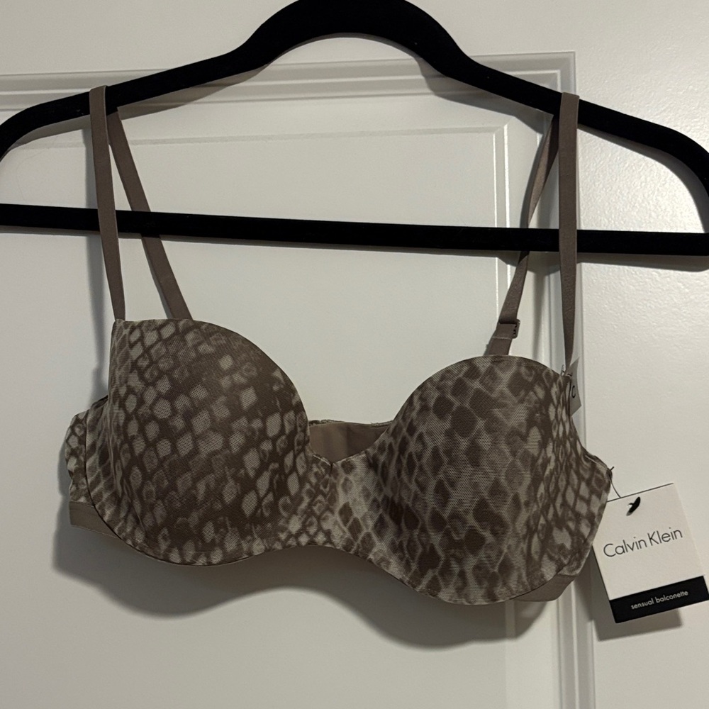 Calvin Klein Women's Taupe Patterned Bra
